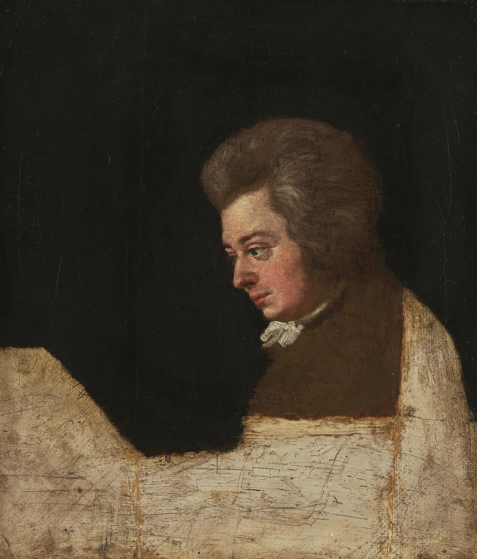 Mozart-Autograph und Notenblatt